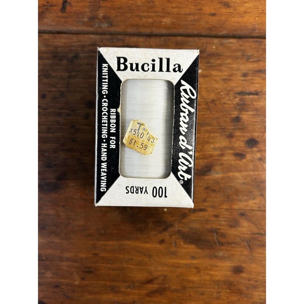 Vintage BUCILLA Taffeta d' Art Ribbon 100 yd. 3/16” WHITE 201